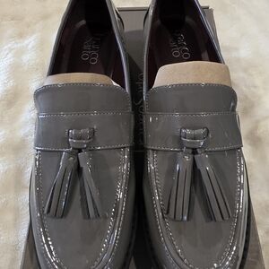 Franco Sarto Glossy Gray Tassel Loafers